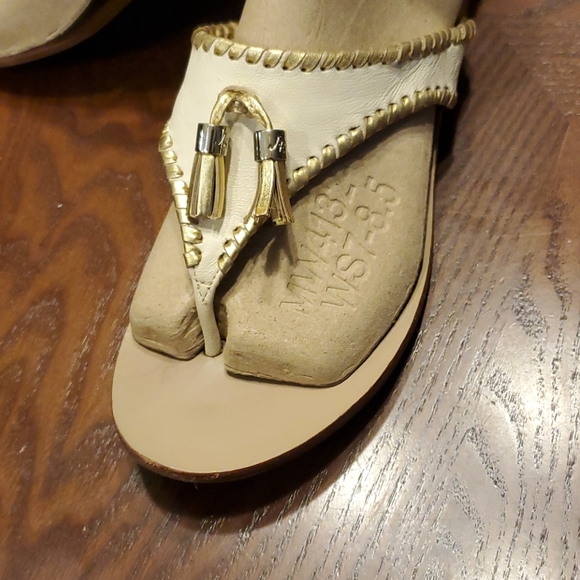 Jack Rogers sz 9 Alana Bone/Gold Dress Sandal - Picture 2 of 7
